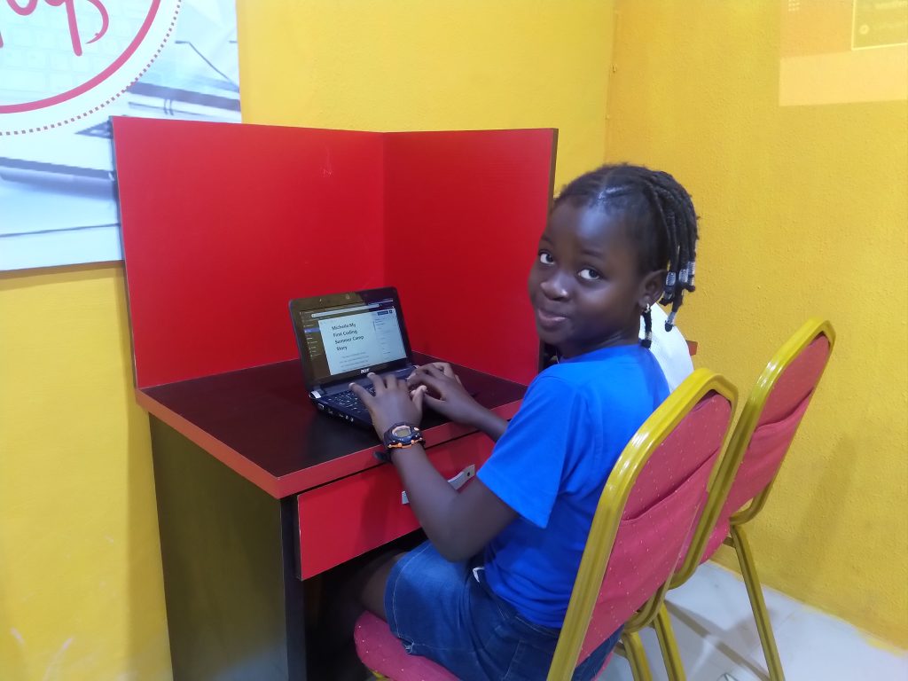 Michelle at the Uwani Hub Coding Summer Camp for Teenagers