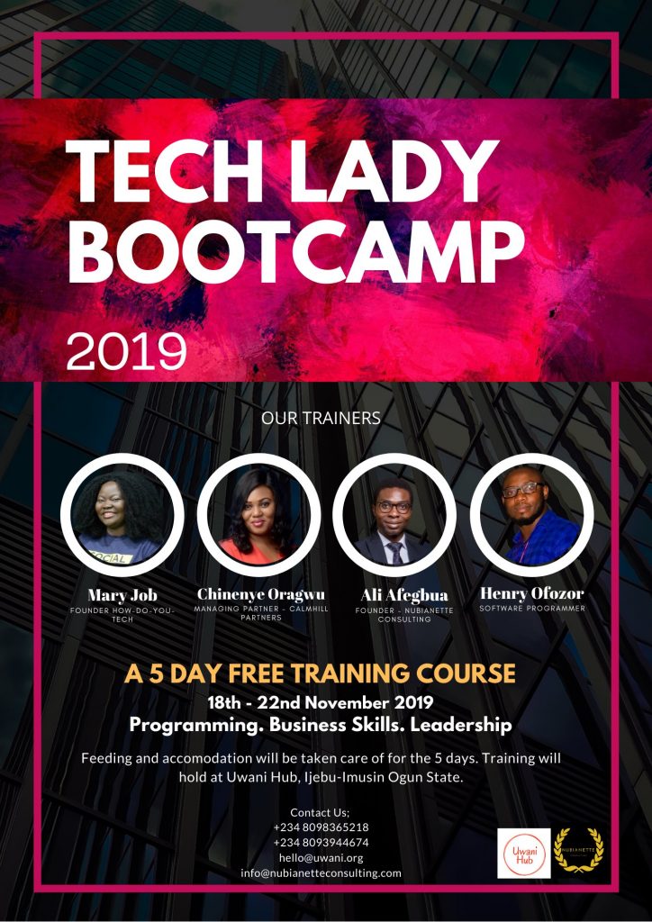 Tech Lady BootCamp in partnership with Nubianette Consulting - November 2019