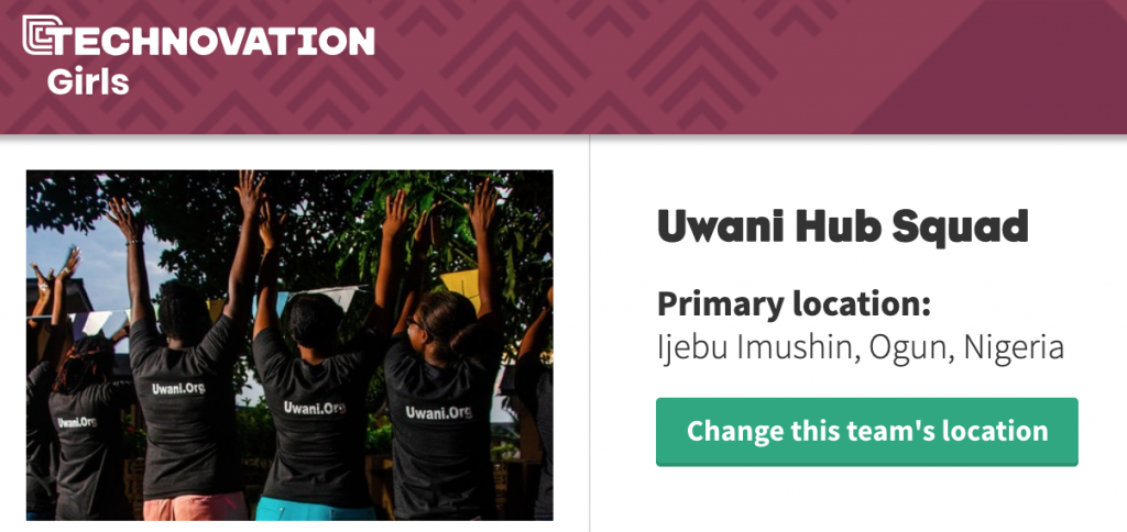 The Uwani Hub Squad is taking part in the Technovation Challenge - We are for girls any day and time